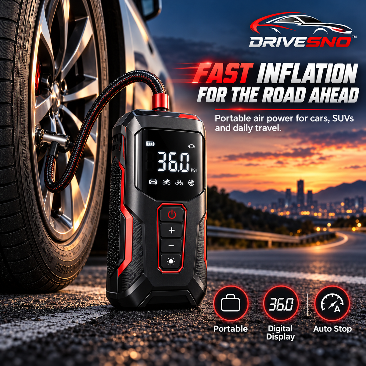 DRIVESNO™ Tire Inflator