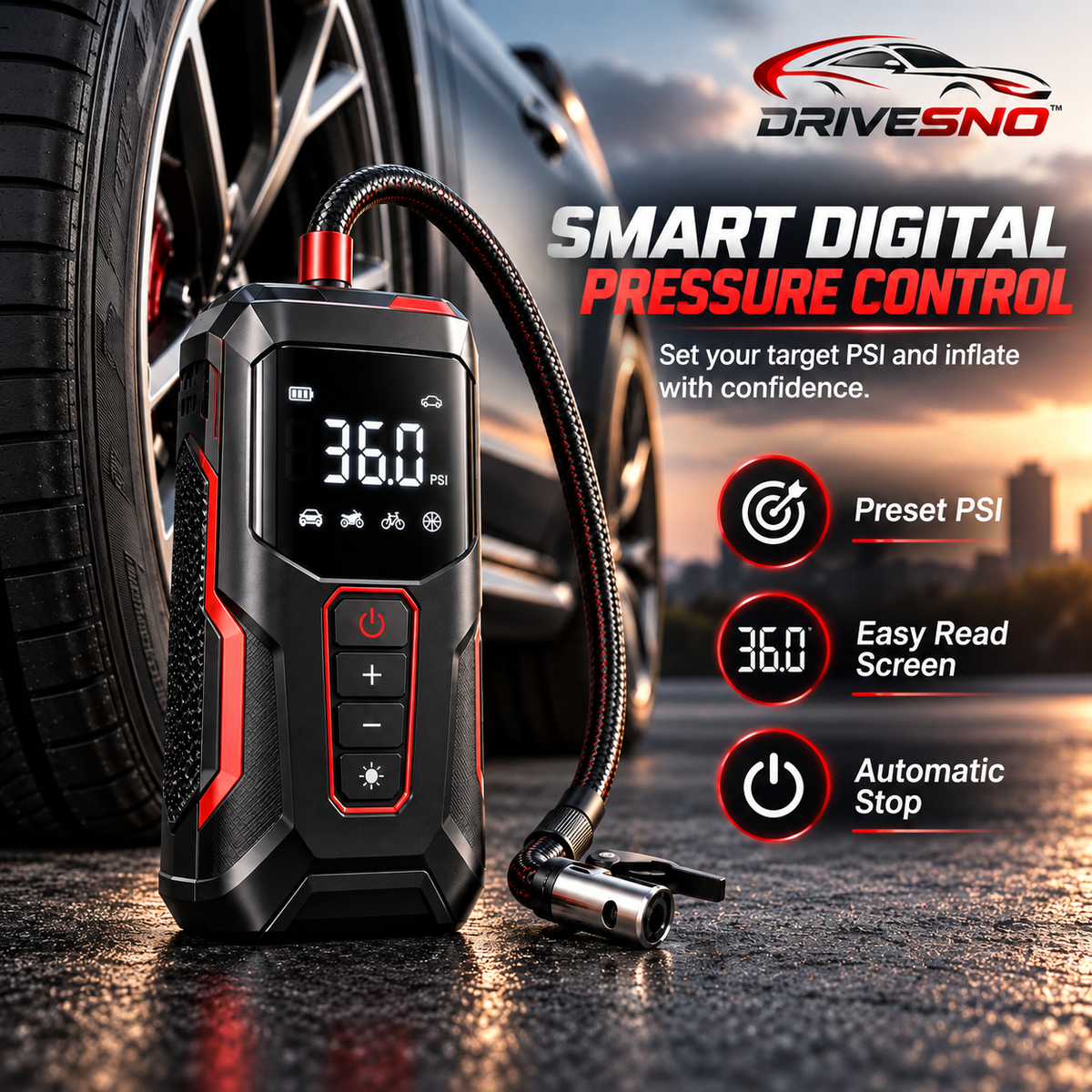 DRIVESNO™ Tire Inflator